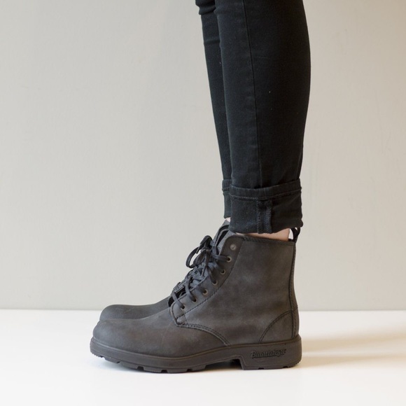 Blundstone Shoes - Blundstone Black Nubuck Lace-Up Boots